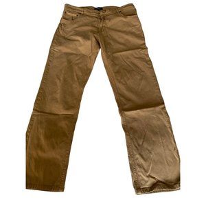 Bugatchi Womens Stretch Mid Rise Straight Leg Pants Camel Brown Size 35